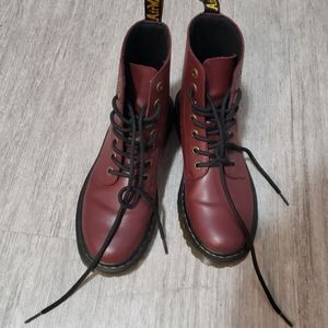 Burgundy Dr Martens Boots sz8